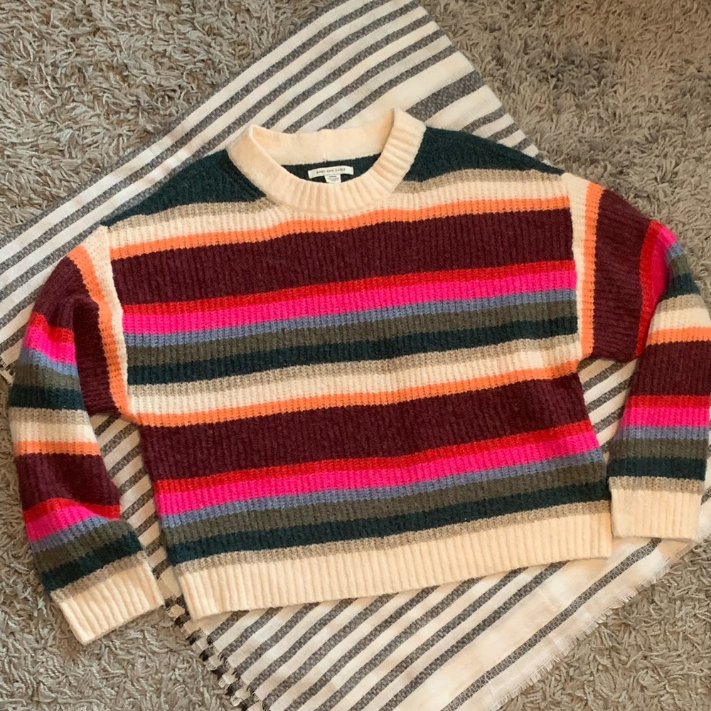 American Eagle Striped Acrylic/Polyester Sweater Size Medium